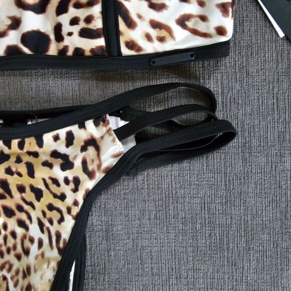 Kendal & Kylie Cagey Strappy Bandeau 2 piece Bikini low rise bottom Xsmall - Picture 12 of 13